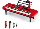 Costway Tastiera Per Bambini A 37 Tasti, Pianoforte Elettronico Per Bambini Con Microfono, Leggio E Gambe Rimovibili, Strumento Musicale Portatile, Per Bambini Dai 3 Anni In Su, Rosso