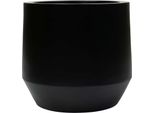 Vivanno Vaso Da Fiori In Fibra Di Vetro Nexora Rotondo, Nero Opaco - 31X28 Cm
