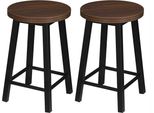 Sgabelli Da Bar Piccoli – 45 Cm – Marroni – Set Da 2 – Sgabelli Da Cucina – Legno E Metallo