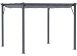 Fortuna Lai Pergola Gazebo Copertura Per Terrazza Con Tetto Scorrevole, Giardino, Alluminio, Grigio Antracite+Grigio Scuro, 3X3X2,23 M