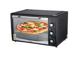 Steinborg Minibackofen Pizzaofen 45L mit Umluft 1800W schwarz