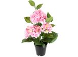 Kunstblume I.Ge.A. "Hortensien", Rosa, B:35Cm H:50Cm L:35Cm, Polyester, Kunstpflanzen, KüNstliche Hortensie Im Topf Blume Hortensienbusch KüNstlich Pflanze