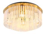 Globo Lighting Deckenleuchte "Gorley", Gold (Goldfarben), Ø 50Cm H: 25Cm, 1 Stk., Leuchten, Deckenleuchte/GlasstäBe/Wohnzimmer/Esszimmer, Deckenleuchte
