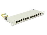 Pannello Patch Delock - RJ-45 X 12 - Grigio Chiaro, Ral 7035 - 0,5U - 25,4 Cm (10")"