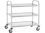 Carrello Di Servizio Royal Catering - Acciaio Inox - 3 Ripiani - Ripiani: 90 X 50 Cm - 500 Kg -