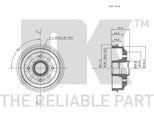 2X Nk Tamburo Del Freno 253705 Per Peugeot 306 Hatchback (7A 7C N3 N5)