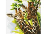Quadro Crystal Art Da Dipingere Con Diamanti - Giraffe - 30 X 30 Cm