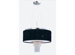 Lampada A Sospensione Pashmina 6Xe14/40W, Argento/Nero/Bianco Trasparente/Opale, Ø: 50 H: 21,5 Cm, Attacco E14, Dimmerabile