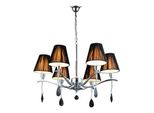 Lampada A Sospensione Oxford 6Xe14/40W, Argento/Nero, Ø: 65 H: 120 Cm, Attacco E14, Dimmerabile