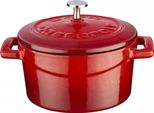 Lava Metallo Mini Pentola In Ghisa "Folk"" Rotonda 10 Cm - Rosso"