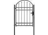 The Living Store Cancello Per Recinzione Con Piano Ad Arco In Acciaio 100 X 125 Cm Nero