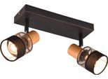Faretto Da Soffitto Doppio Nero Movibile Due Tonalità Decorative 2Xe14 10W Nandini Trio