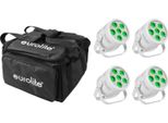 Eurolite Set 4X Led Silent Par 6 Qcl Floor Ws + Soft-Bag (20000958)