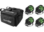 Eurolite Set 4X Led Silent Par 6 Qcl Floor Sw + Soft-Bag (20000957)