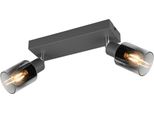 Faretto Da Soffitto Reality 2 Spot Cadiz E14 Vetro Metallico Nero