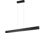Lampada A Sospensione Per Sala Da Pranzo Sopra Il Tavolo Nero Opaco Oblungo 150 Cm Top Down Colore Variabile Led 35W Galway Trio
