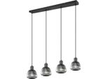 Lampada A Sospensione Retrò In Vetro Nero Per Soggiorno Sala Da Pranzo 4Xe27 25W Tarifa Trio