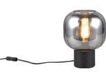 Lampada Da Tavolo Decorativa Nera Con Paralume In Vetro Cromato Per Soggiorno 1Xe27 40W Diva Trio