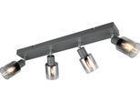 Reality Faretto Da Soffitto 4 Luci Spot Cadiz E14 Nero Metallo Vetro
