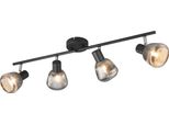 Lampada Da Parete E Soffitto Nera Con Paralume In Vetro Regolabile Su Stecche 4Xe14 10W Tarifa Trio