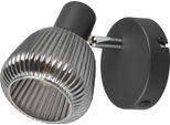 Lampada Da Parete E Soffitto Nero Vetro Decorativo Cromo Paralume Mobile Per Camera Da Letto Soggiorno 1Xe14 10W Tarifa Trio