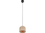 Lampade Trio - Japandi Japandi Lampada A Sospensione I Lampada A Sospensione I Lampada A Sospensione Nera Con Cavo Marrone 31 Cm - Smilla I Soggiorno I Camera Da Letto - Metallo Rotondo - Adatta A Led E27