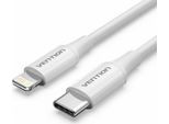 Usb 2.0 Tipo-C Lightning Vention Lajwf/ Usb Tipo-C Maschio - Lightning Maschio/ Fino A 27W/ 480Mbps/ 1M/ Bianco