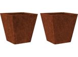 Vidaxl Fioriera 2 Pezzi 30X30X30 Cm Acciaio Resistente Alle Intemperie