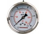 Tc Technic Orologio-Manometro A Glicerina, 63 Mm, Attacco Posteriore Da 1/4", 0-10 Bar"