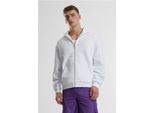 Felpa Con Cappuccio Urban Classics Fluffy Zip Bianca Da Uomo - 5XL