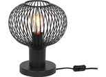 Lampada Da Tavolo Loft Nera A Sfera In Filo Metallico Ø23Cm 1Xe27 10W Gila Trio