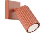 Lampada Da Parete Karbon Rosso Ocra 1Xgu10 10W Alluminio 8X16X8Cm Sollux Lighting
