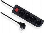 Cavo Di Prolunga Con Messa A Terra E Interruttore, Nero, A 4 Vie, Con/Senza 3M, Omy 3X1, Elgotech EPS-403W-2