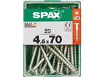 Viti Universali Spax 4,5 X 70 Mm Tx 20 Testa Svasata - 20 Pz.