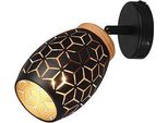 Lampada Da Parete, Metallo, Nero, Oro, E14, Orientabile, L 27 Cm