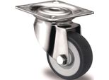 Ruota Girevole Ø 50 Mm Portata 50 Kg Con Piastra Avvitata Larghezza Piastra 60 Mm Cuscinetti A Strisciamento Acciaio Inox Tpe