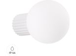 Lampada Da Parete Halo Bianca IP44 1Xg9 8W Alluminio/Vetro 12X17X12Cm Sollux Lighting