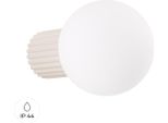 Lampada Da Parete Halo Beige IP44 1Xg9 8W Alluminio/Vetro 12X17X12Cm Sollux Lighting