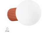 Lampada Da Parete Halo Rosso Ocra IP44 1Xg9 8W Alluminio/Vetro 12X17X12Cm Sollux Lighting