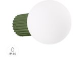 Lampada Da Parete Halo Verde Oliva IP44 1Xg9 8W Alluminio/Vetro 12X17X12Cm Sollux Lighting