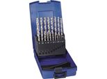 Set Di Punte Elicoidali Din 338 Tipo W Ø Nominale 1-10X0,5 Mm Hss 19 Pezzi Cassetta In Plastica