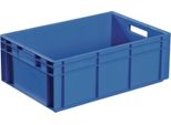 Contenitore Impilabile Per Il Trasporto L600Xl400Xh320Mm Pp Blu Maniglia A Barile Pareti Laterali Chiuse