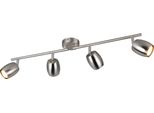 Plafoniera, Metallo, Argento, GU10, 4 Luci, L 70,5 Cm