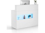 Vevor Banco Reception Banco Reception Tavolo Reception Tavolo Da Banco Rettangolare, Banco Reception Banco Vendita Banco Cassa Con Luce Led, 2 Cassetti E Prese Elettriche, Per Cassa Salone Di Bellezza Ufficio, Bianco