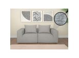 2Er-Sofa/ZubehöR FüR Sofa MCW-O54, Couch 2-Sitzer Loungesofa, Modular Stoff/Textil (300G/M²) 63X194X97Cm ~ Hellgrau