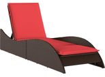 Vidaxl Lettino Con Cuscini Marrone 60X205X73 Cm Poly Rattan