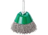 Spazzola A Tazza D.50Mm Albero 6Mm Spessore Filo 0,3Mm Va 10500Min-¹ Lessmann