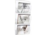 Set Di 3 Portadepliant A Parete Cep, Din A4, 1 Scomparto, Cristallino