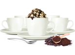 6 Tazze Da Cappuccino 210Ml Con Piattino In Porcellana Tazze Da Caffè Tazze Da Tè