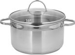 Induzione Casseruola A Gas In Acciaio Inox Con Coperchio In Vetro Pentola Di Cottura Pentola Per Zuppa 6,1 Litri